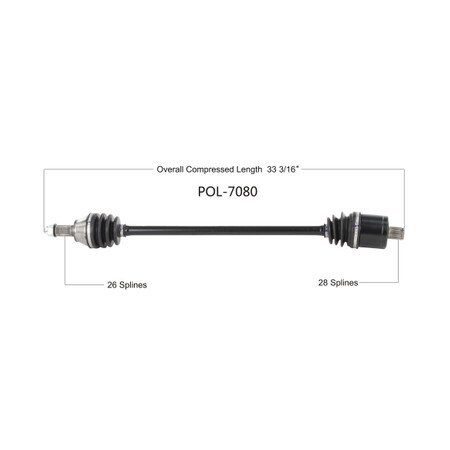 Wide Open OE Replacement CV Axle for POL REAR L/R RZR XP/XP4 TURBO 18-19 POL-7080